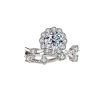 Moissanite Ring Women's Sterling Silver Platinum Niche