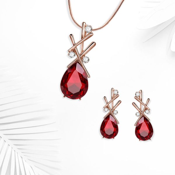 Glass Set With Rhinestone Bridal Wedding Jewelry