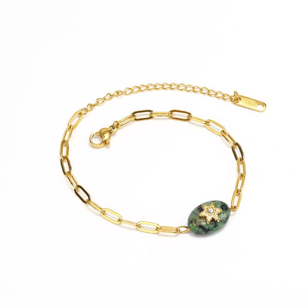 Retro Titanium Steel Plated 18K Gold Titanium Steel Bracelets Female