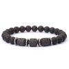 Natural Tiger Eye Volcanic Rock Beaded Bracelet