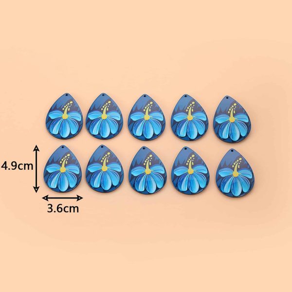 Vintage Drop-shaped Flower Acrylic Earrings
