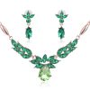 Fashion Necklace And Earrings Two-Piece Set With Diamond 3 Color Jewelry Set