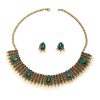 Retro Indian Style Necklace And Earrings Suite Exotic Pearl Rhinestone