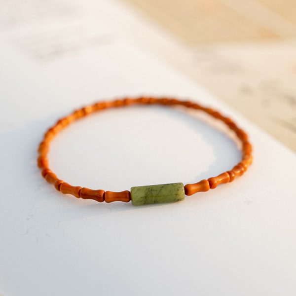 Women's Fine Olive Stone Shoushan Stone Bracelet