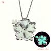 Summer Luminous Flower Necklace Metal Silver Petals Light-emitting Pendant Female