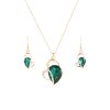 Crystal Love Jewelry Set Necklace Earrings Jewelry Small Pendant