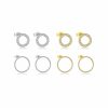 Simple Retro S925 Sterling Silver Rhinestone Zircon Circle Ear Studs