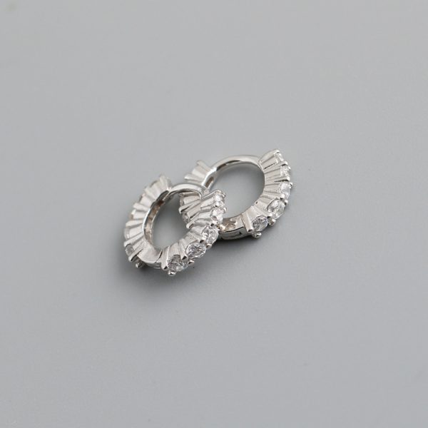 Circle-shaped Diamond Colorful Crystals Opal Zircon S925 Sterling Silver Earrings
