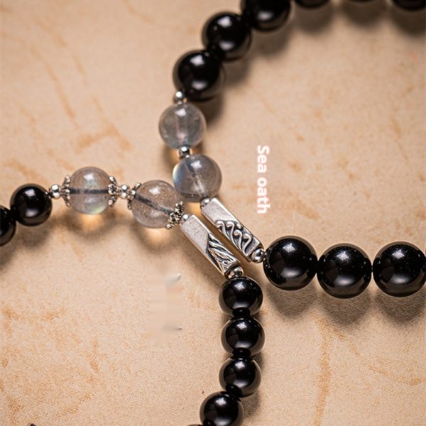 Obsidian Buddha Beads Couple Bracelet DIY