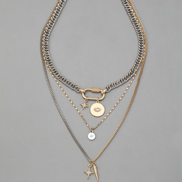 Original Eye Pendant Multi-layer Twin Necklace For Women