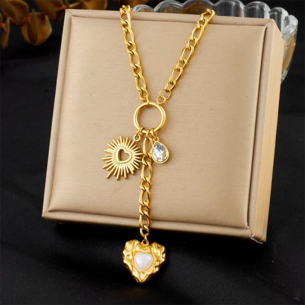 Flower Sun Moon Drop-shaped Diamond Love Necklace