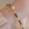 Natural Olivine Bracelet Chinese Double Layer Twin Bells Of Ireland