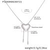 Stainless Steel Glossy Heart Pull-out Long Necklace