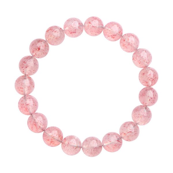 Natural White Water Strawberry Crystal Ball Bracelet
