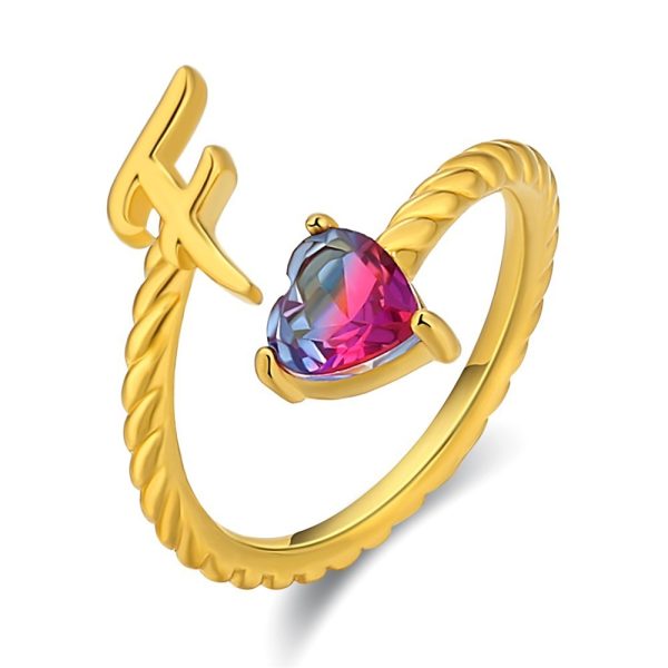 Creative Fashion Letter Love Heart-shaped Ring