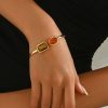 Bracelet Geometric Inlaid Gem Opening