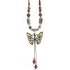 Retro Hong Kong  Ceramic Butterfly Pendant Necklace