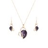 Crystal Love Jewelry Set Necklace Earrings Jewelry Small Pendant