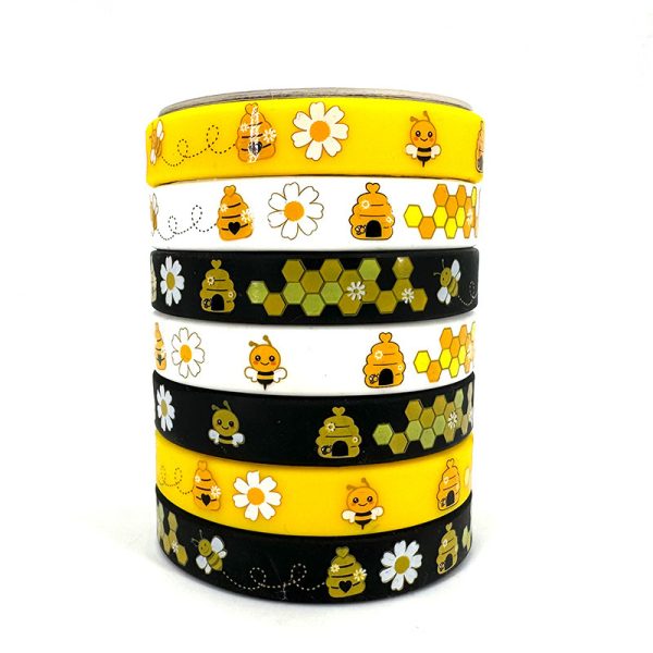 Little Bee Color Printing Cute Cartoon Pattern Silicone Bracelet