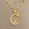 eff774df-b423-4f2d-a5c7-c84049054b16.jpg Bunny Crescent Moon Light Luxury Temperament Gorgeous Full Diamond Necklace