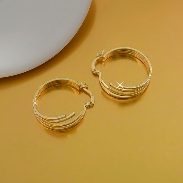 Non-fading Gold-plated Multi-layer Circle Wing Earrings