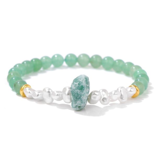 Women's Natural Imitation Sunstone Amethyst Bead Bracelet