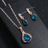 Alloy Water Drop Necklace Earring Jewelry Set