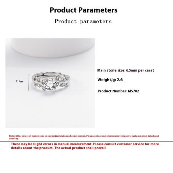 1 Carat Light Luxury High-sensitivity Ring For Female Index Finger
