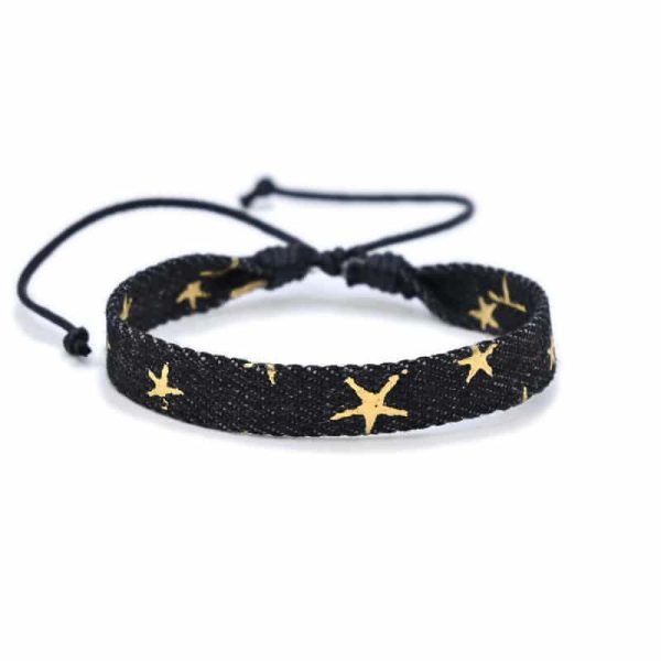 National Style Denim Fabric Bracelet Carrying Strap