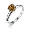 Six-claw 1 Karat Rhinestone Ring Moissanite Open Female Ring