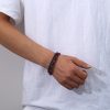 Hand-woven Natural Tigereye Leather Beaded Men