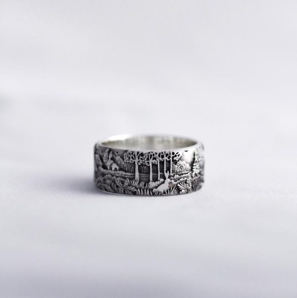 Retro Personality Couple Random Pattern Ring Fashion All-matching