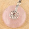 Natural Crystal Lotus Safety Buckle Pendant Multicolor Crystal Necklace