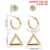 Mix And Match Simple Geometric C-shaped Half Hoop Earrings Set