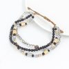 Multi-layer Winding Natural Stone Beaded Alloy Bracelet