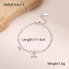 Double-layer Six-pointed Star Rhinestone Pearl Stainless Steel Necklace 18K Gold Plating Ins Design Sense