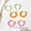 Ins Wind Circle Macaron Dripping Oil Ear Ring