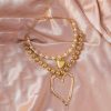 Creative Personality Heart Love Heart Beaded Necklace Suit