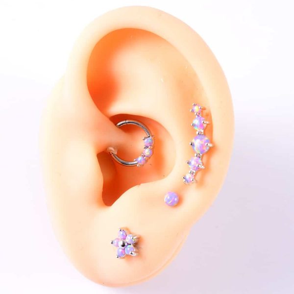 Opal Stud Set Of 4 Purple O Bao Nose Ring Ear Bone Stud