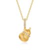 Brushed Calabash Pendent Necklace S925 Silver Plating 10k Gold