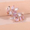 Horse Eye Zircon Leaf Ring Fashion All-match