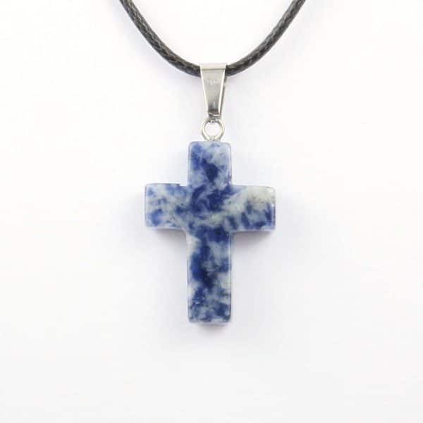 Fashion Natural Stone Cross Necklace