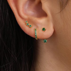 Women's Inlaid Zircon 18K Gold Plating 6-piece Set Trendy Earrings