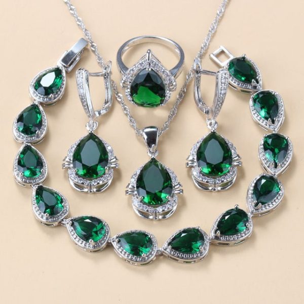f21c50a9-e7bb-4325-985c-ac248ff945c5.jpg Gem-inlaid Pendant Earrings Necklace And Four-piece Ring Set Pack