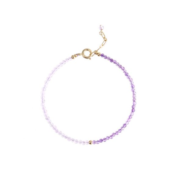 2mm Women's Purple Rattan Beautiful Purple Crystal Bracelet