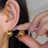 925 Sterling Silver Three-dimensional Women's Earrings With Buckle And Fabric Style