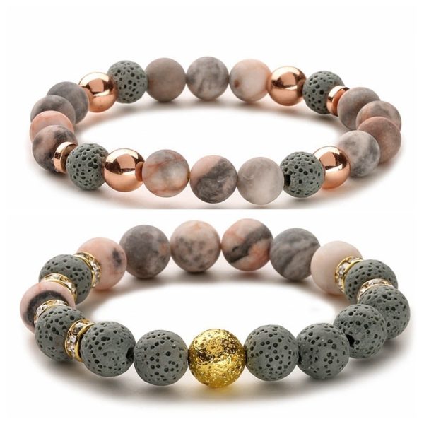 Yoga Energy Lava Volcanic Rock Bead Bracelet