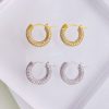French Micro Set Zircon Hoop Earrings Vintage