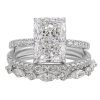S925 Sterling Silver Super Shiny Ice Flower Cut Zircon Ring Suit