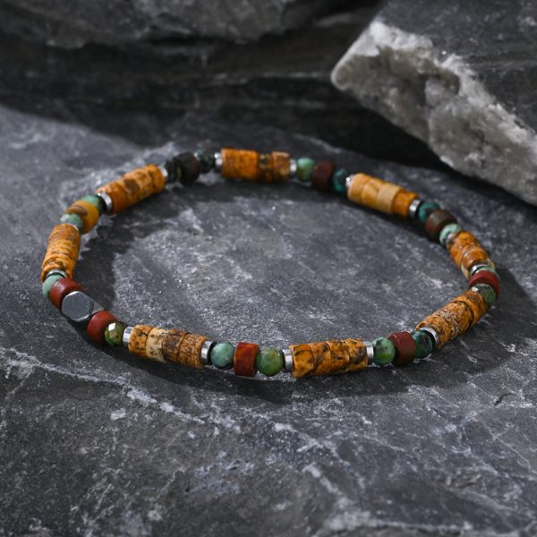 Natural Semi-precious Stone Beads String Men's Bracelet